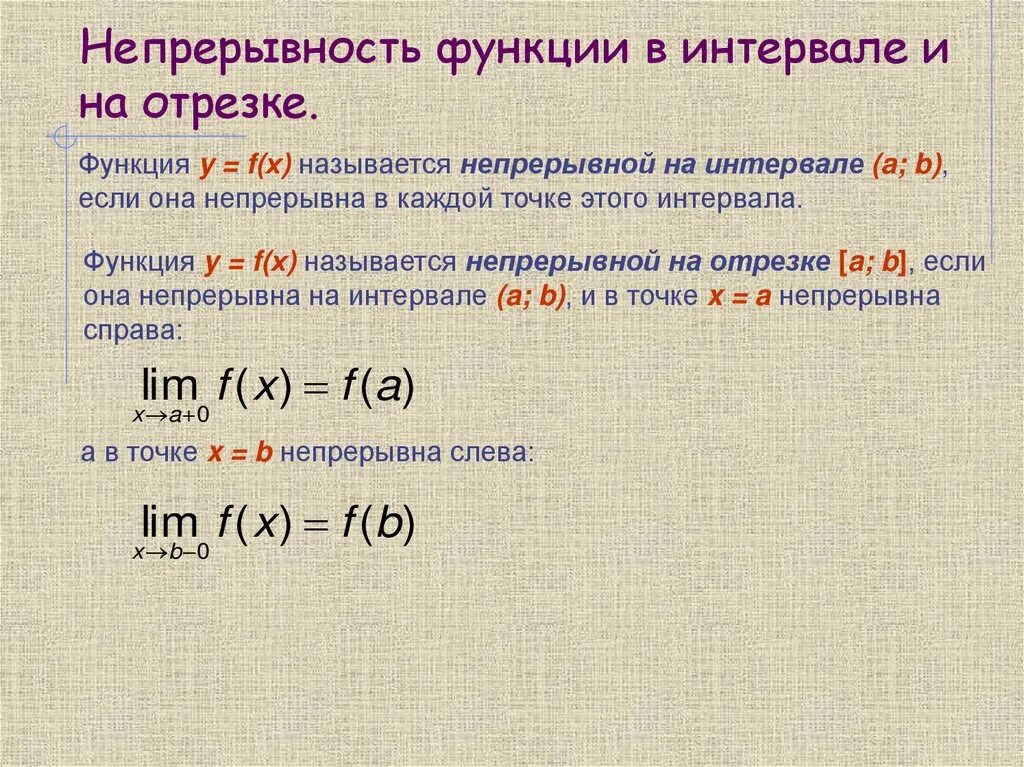 Два определения непрерывности функции. Определение функции непрерывной на интервале. функция непрерывна на интервале. непрерывные функции в точке, в интервале и на отрезке.. понятие непрерывности функции на интервале.