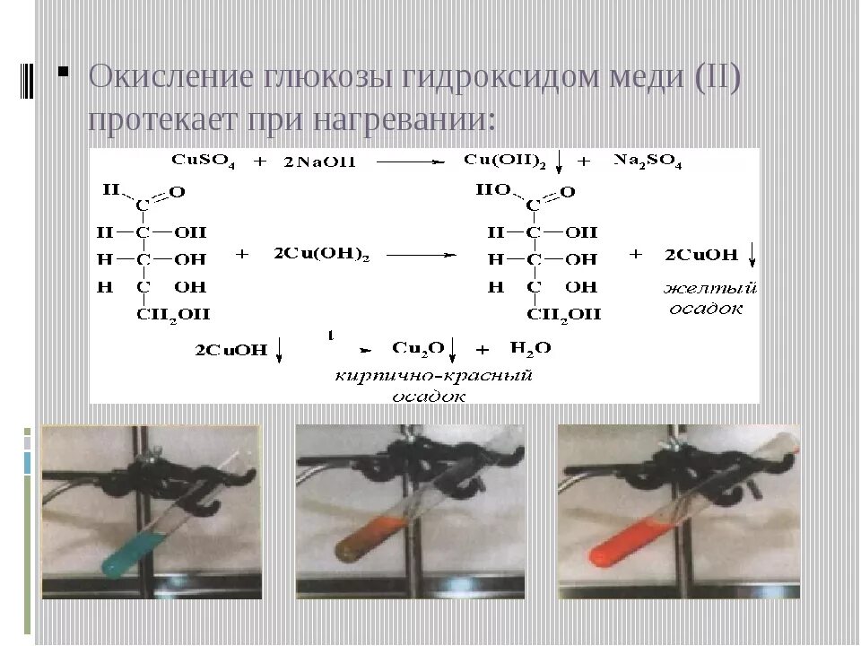 Окисление глюкозы гидроксидом меди