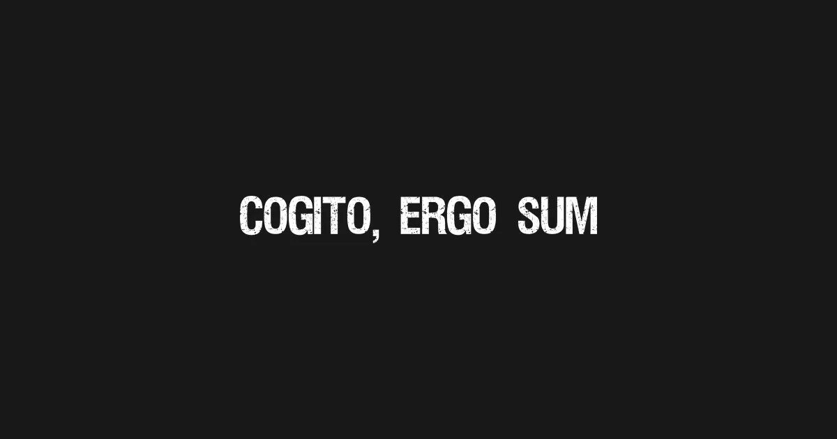 Эрго сум. Рене Декарт Когито Эрго сум. Когито Эрго сум. Cogito Ergo sum картинки. Когито Эрго сум на латыни.