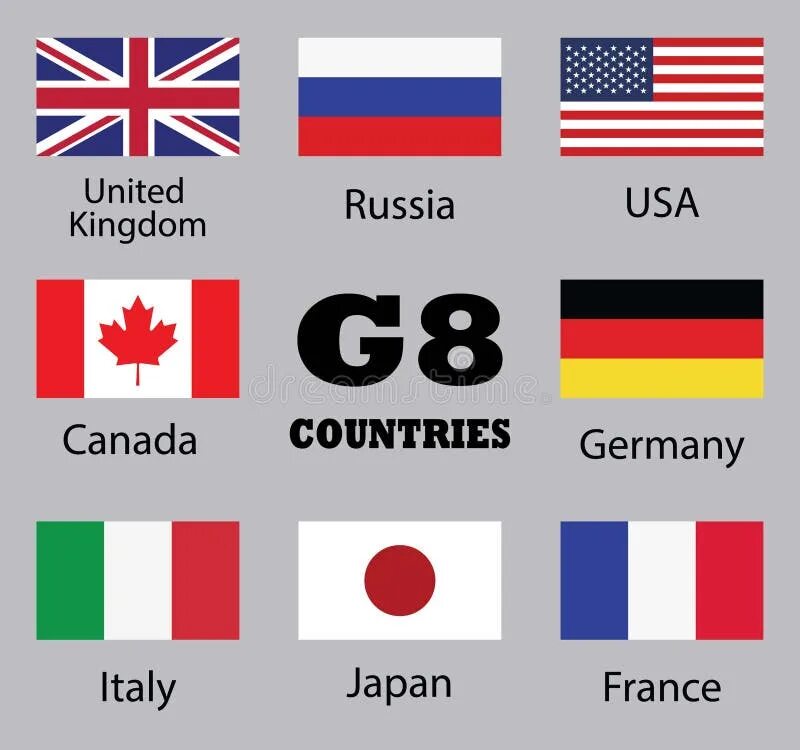 Флаги большой восьмерки. Флаг большой 8. G8 страны. Большая восьмёрка стран.