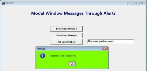 Message shown
