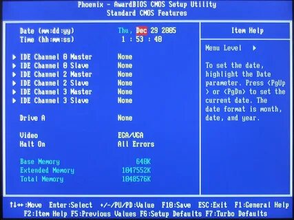 Setup to recover bios setting