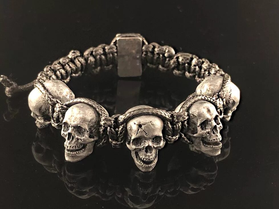 Браслет "Skull" (Art. B 1535). Браслет Skull&Crown. Серебряный браслет мужской «Skull Blood». Браслет с черепами. Браслет из черепов