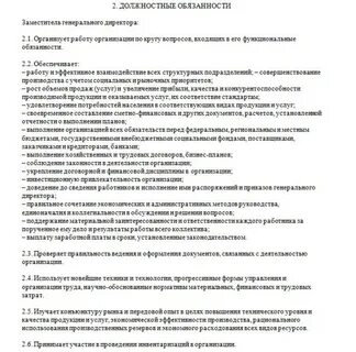 Заместитель директора по развитию должностная инструкция