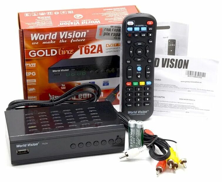 Приставка World Vision t62a. Ресивер World Vision t62a. TV-тюнер World Vision t624a. Цифровая приставка World Vision t62a.