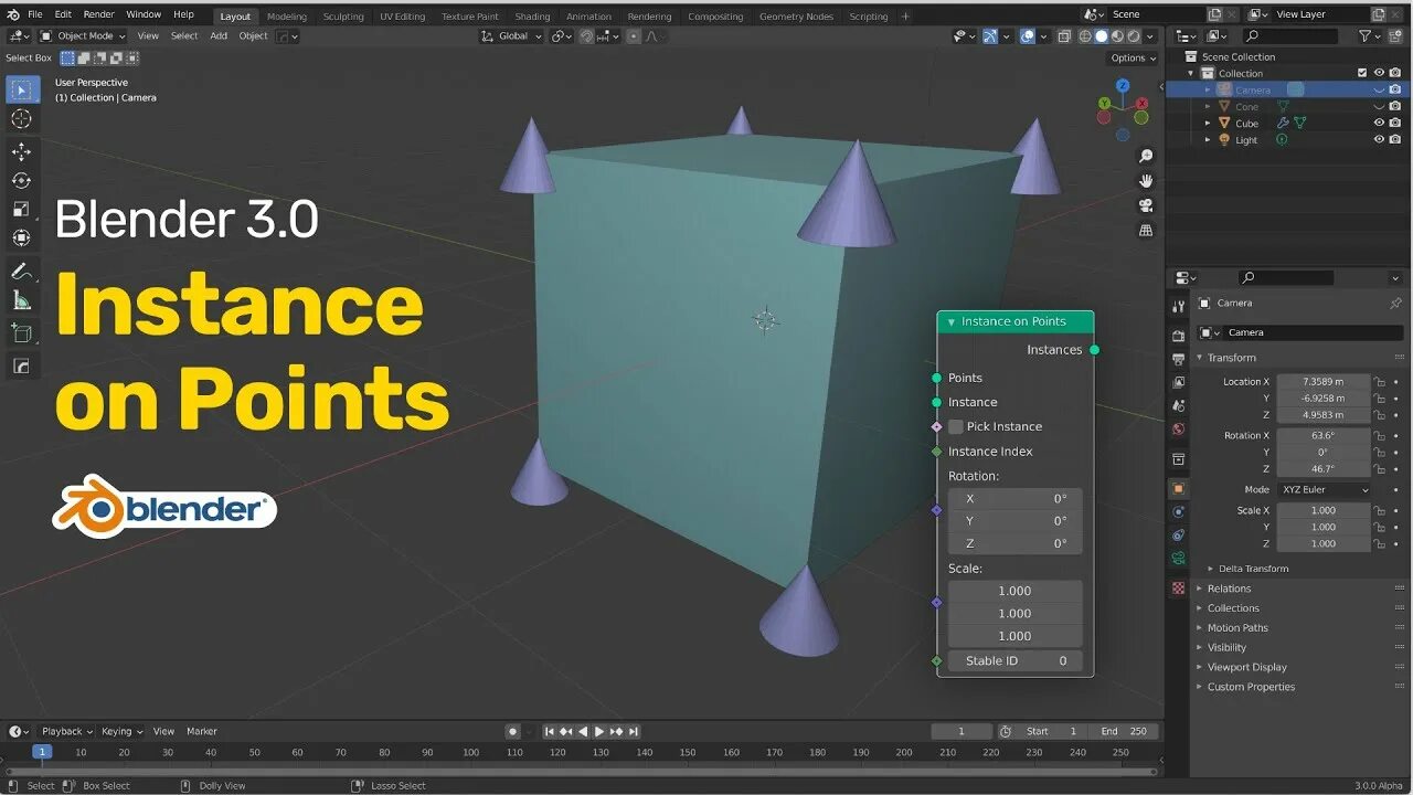 Blender instances. Blender is instancer. camera geometry nodes blender. how make multiply in blender. blender distribute points on faces.