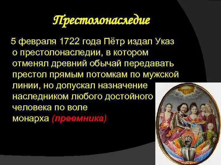 Указ 5 февраля 1722 года о престолонаследии. Указ о престолонаследии Петра. Итоги указа о престолонаследии Петра 1.
