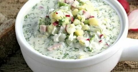 Окрошка с мясом курицы