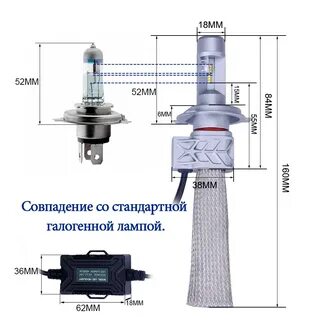 Размер галогенной лампы