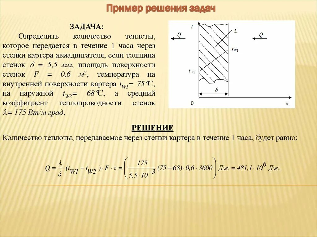 Температура на поверхности стенки. Количество теплоты передаваемая через стенку. Как определить теплоту. Определить количество теплоты передаваемое через стену. Температуру внутренней поверхности стенки