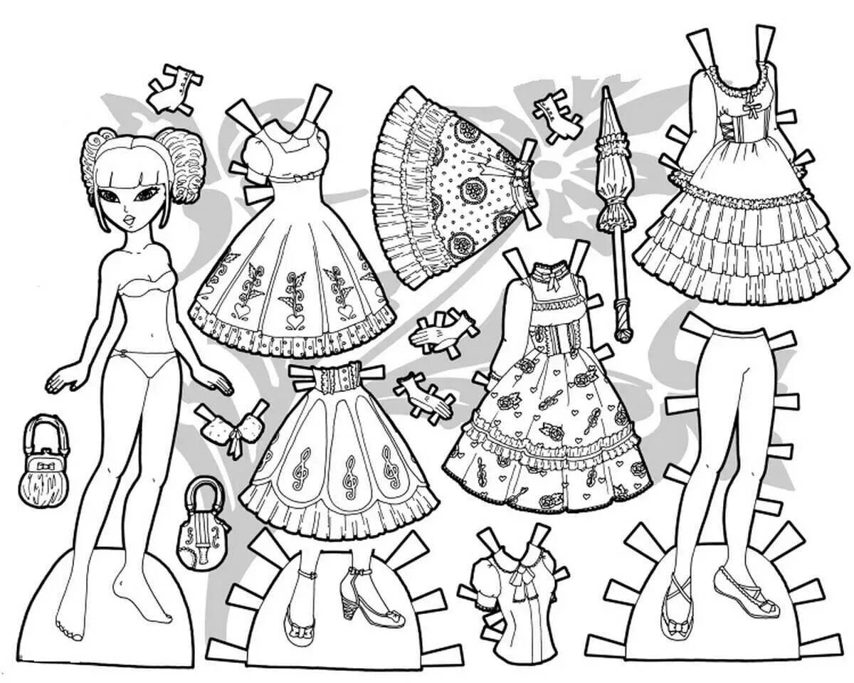 Раскраски переодевалки. Куклы вырезалки с одеждой раскраски Барби. Раскраски одевалки вырезалки для девочек. Куклы Барби одевалки. Раскраска куколка с одеждой.