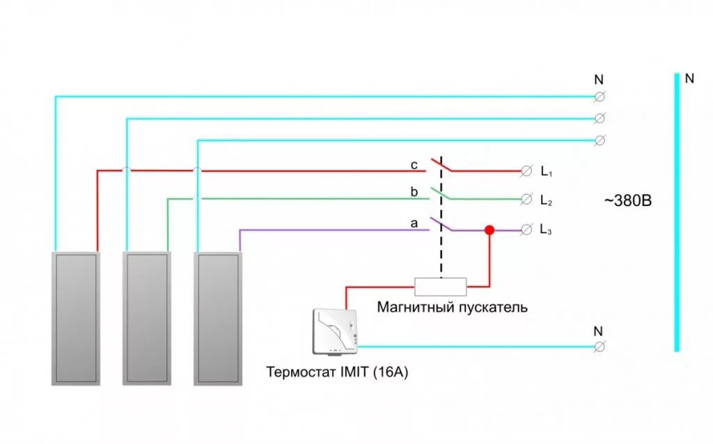Подключение нагревательного элемента. Схема подключения терморегулятора через магнитный пускатель. Схема подключения ТЭНОВ на 380 через пускатель. Подключить магнитный пускатель 220в схема подключения. Схема подключения ТЭНОВ через магнитный пускатель.