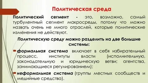 Общественно политическая среда