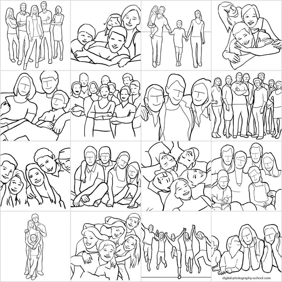 Позы для рисования нескольких людей. Позы 10 человек. Человеческие позы для рисования. Позы для фотосессии группы людей. Позы 10 человек.