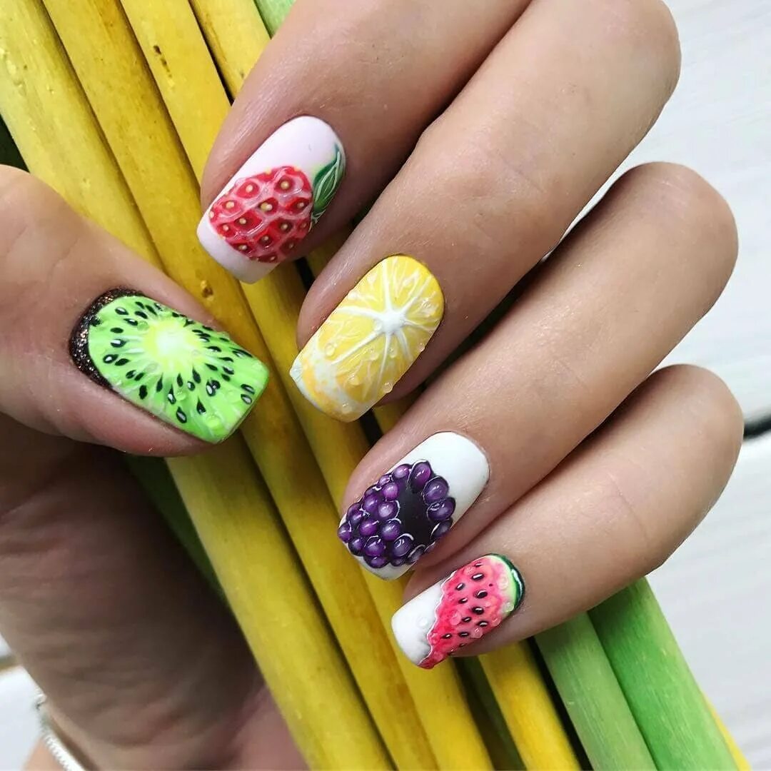 Летние ногти. Яркий маникюр. Яркие разноцветные ногти. Яркий маникюр на лето. Яркий маникюр.