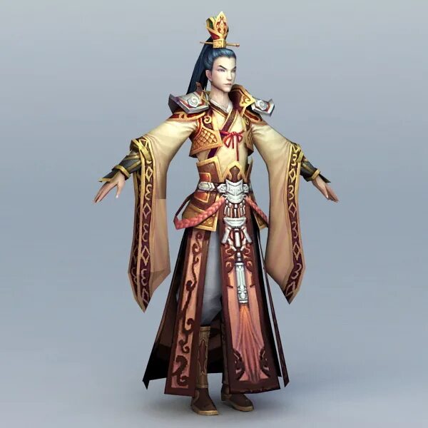 Prince model. Prince 3d model. китайский принц 3d. китайский персонаж 3d. золотой принц 3 d.