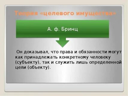 Теория целевого имущества юридического лица