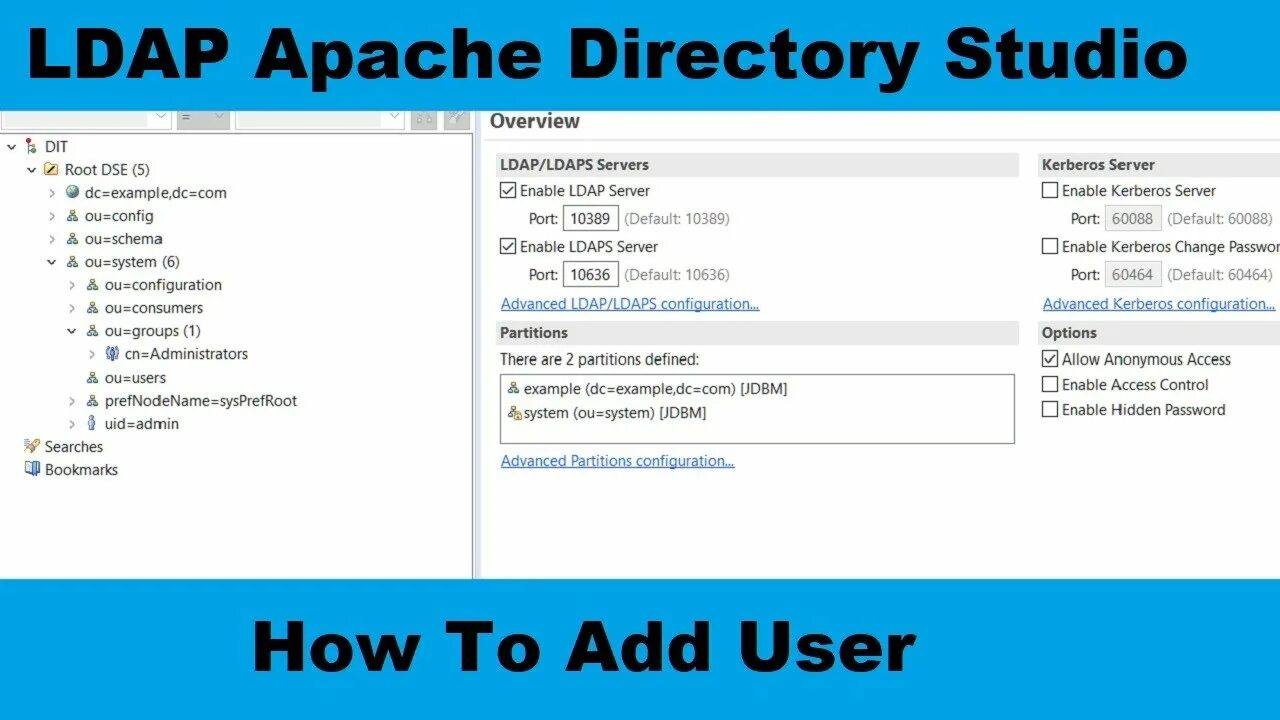 Сервер каталогов Apache. Apache Directory Studio. Пароль Apache. Apache directory