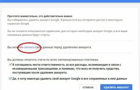 Что будет если удалить аккаунт
