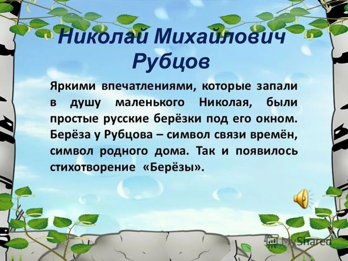 Рубцов береза 4 класс стихотворение. Презентаций рубцов березы. Березка 4 класс