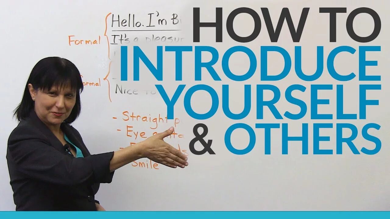 Engvid com. How to introduce yourself. Introduce yourself and others. How would you describe yourself. ENGVID.