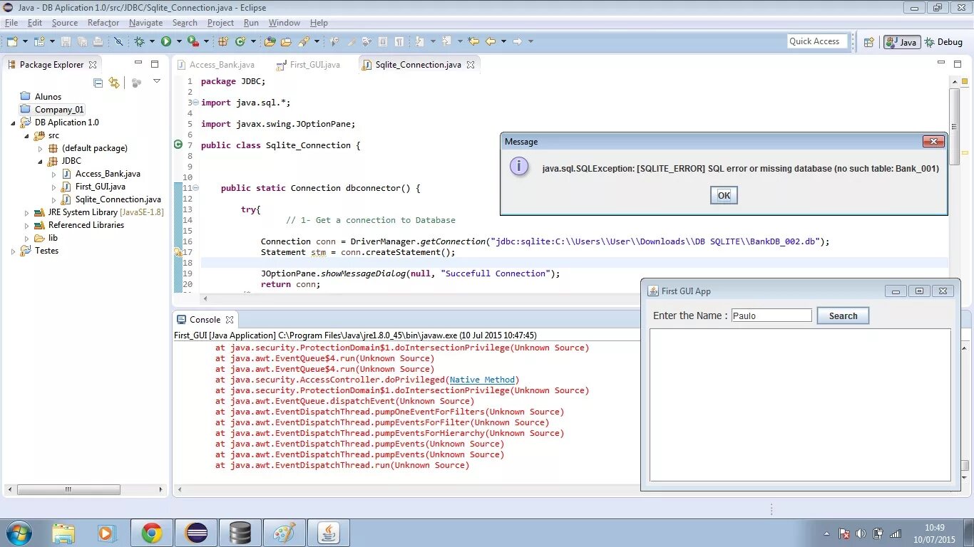 Sqlite3 ошибка