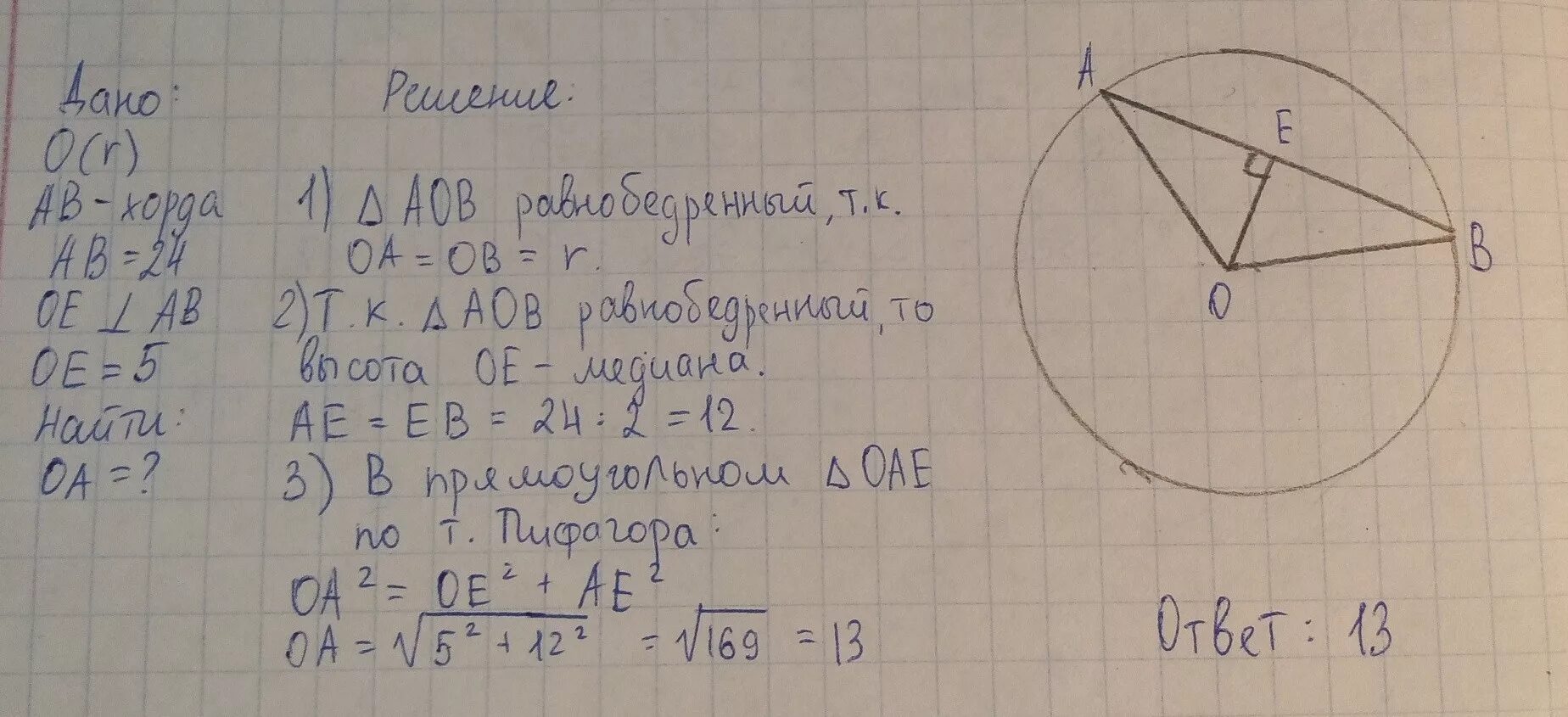 Радиус 5 найти ов