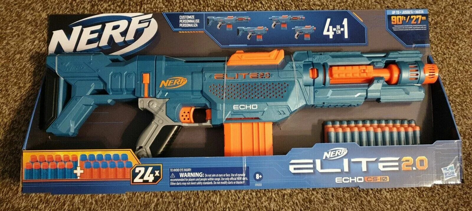 Нерфы 4. Бластер НЕРФ 2.0 Эхо. Nerf Elite 2.0 Echo. Бластер Hasbro Nerf Элит 2.0 Эхо e9533. Nerf 4 в 1 Элит Echo.