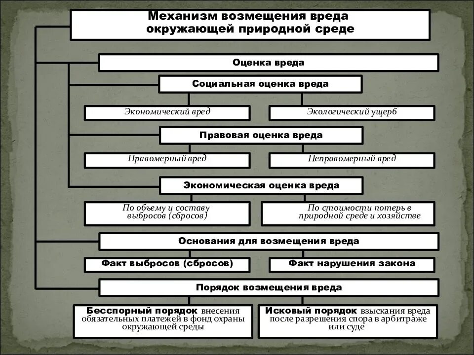 Механизм возмещения вреда окружающей природной среде. Принципы возмещения вреда природной среде. Формы возмещения экологического вреда.