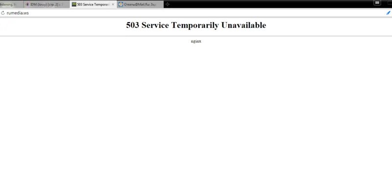 503 Service temporarily unavailable. 500 Service temporarily unavailable. Resource temporarily unavailable