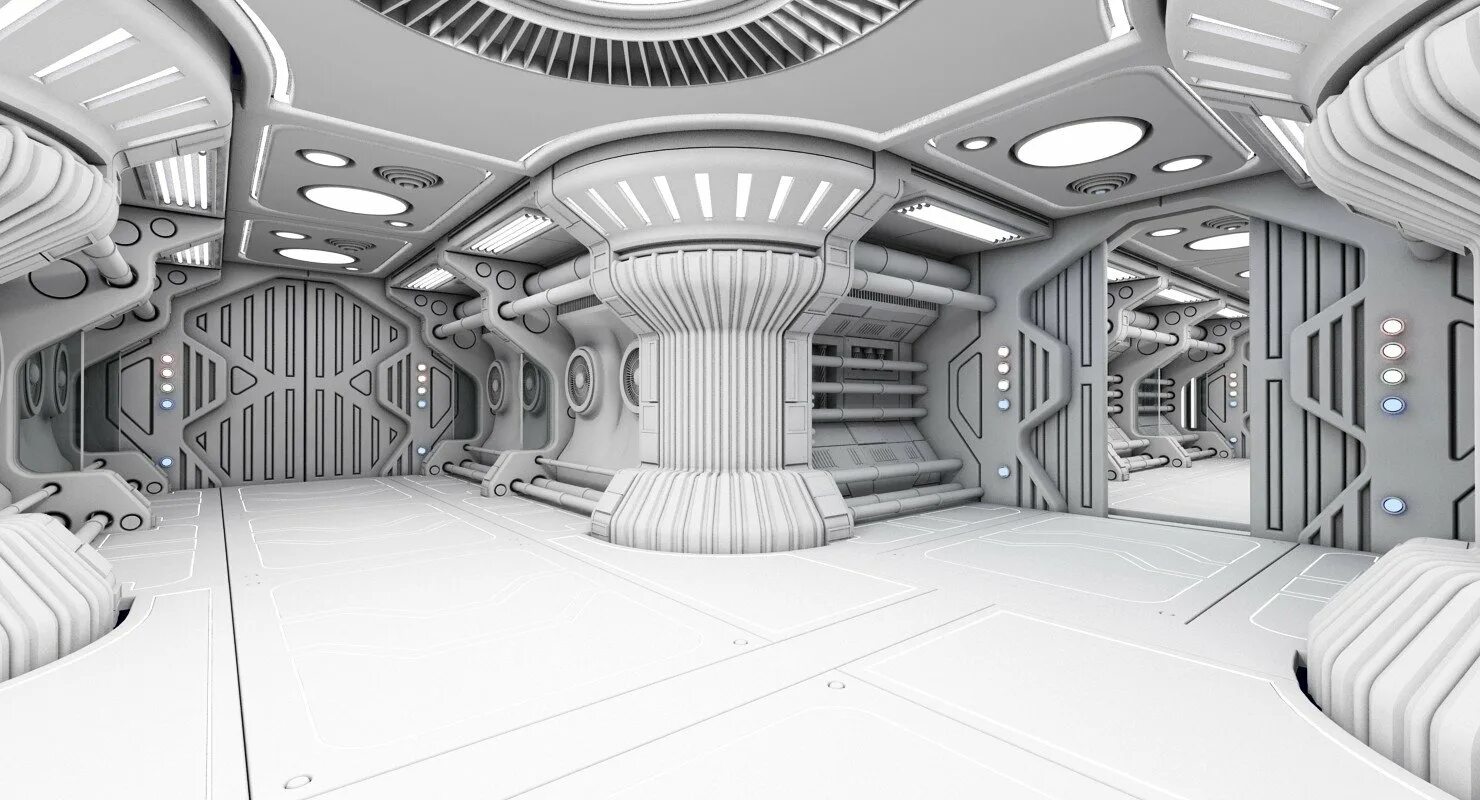 3d sci fi. 3d Sci-Fi Interior. Скай фай стиль. Футуристический гараж. Футуристический интерьер 3 д модель.