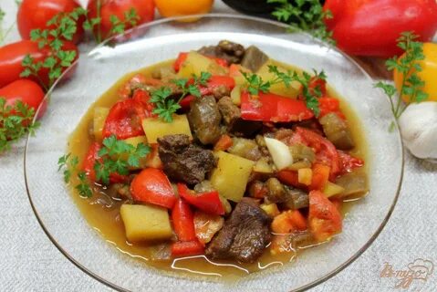 Жаркое с мясом и баклажанами картошкой