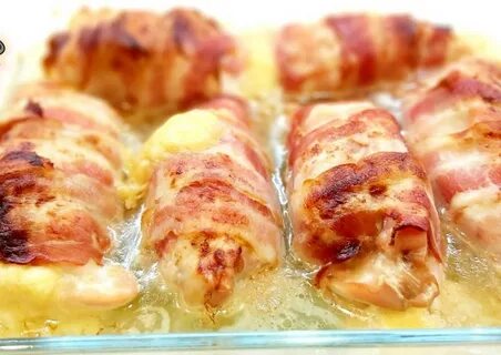 Куриные рулетики в беконе в сливочном соусе