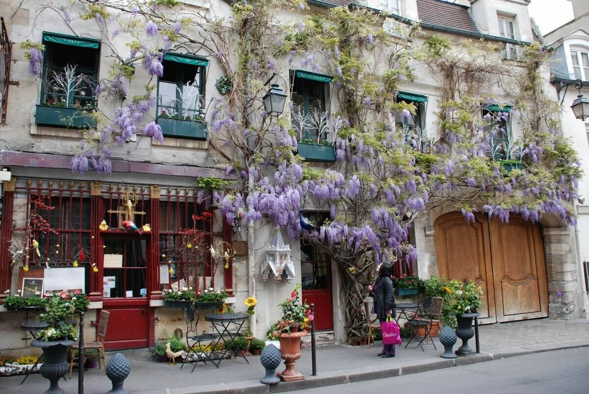 Street of flowers. Улица Ришелье в Париже. Париж улица Верди. Улица Эльдер Париж. Франция Париж улочки.