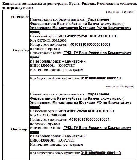 Размер госпошлины при расторжении брака. Реквизиты для оплаты госпошлины за расторжение брака через ЗАГС СПБ. Квитанция на установление отцовства. Квитанция об оплате государственной пошлины. Госпошлина ЗАГС.