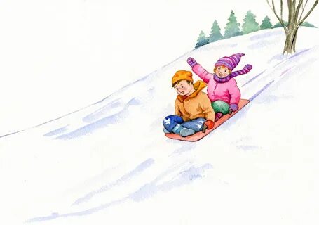 Рисунок горки зимой
