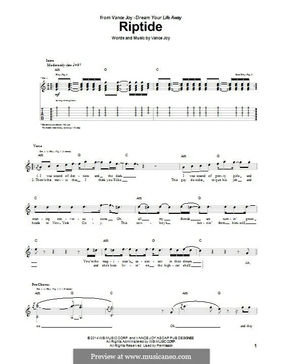 Riptide vance joy текст. Riptide бой на гитаре. riptide ноты для гитары. riptide аккорды для электрогитары. riptide аккорды.
