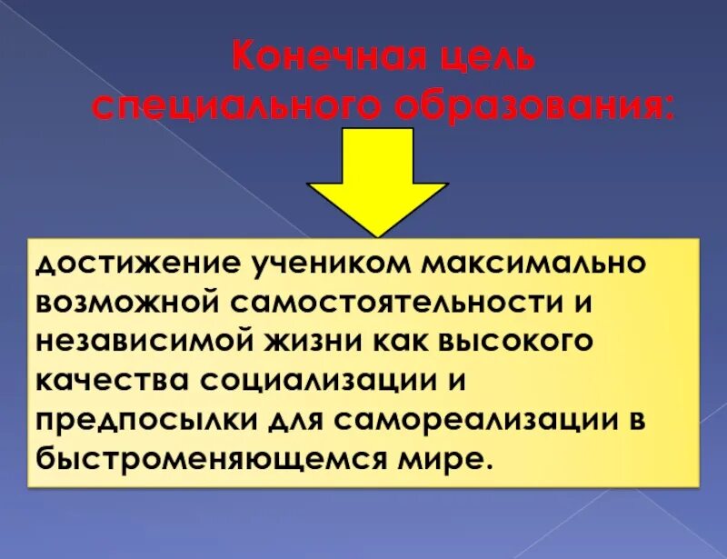 Цели специального образования. Цели спец воспитания. Цели специализированных школ. Цель специальной школы