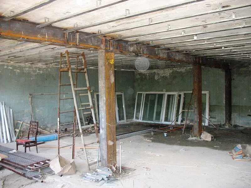 перегородки на плитах перекрытия. усиление жб балки перекрытия. армирование балок углеволокном. замена несущей конструкции. усиление бетонных балок углепластиком.