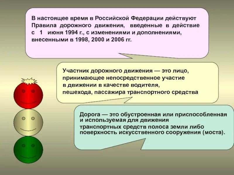 Организация дорожного движения обязанности пешеходов и пассажиров. В Российской Федерации действуют правила дорожного движения с. В РФ действует. Учреждение действует по настоящее время.