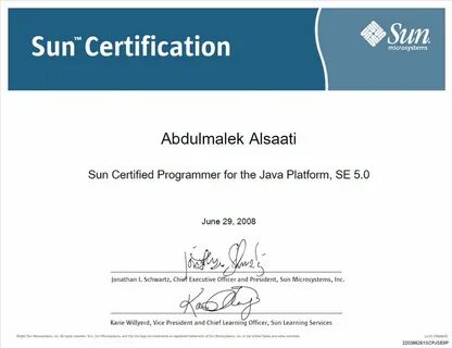 Java certificate