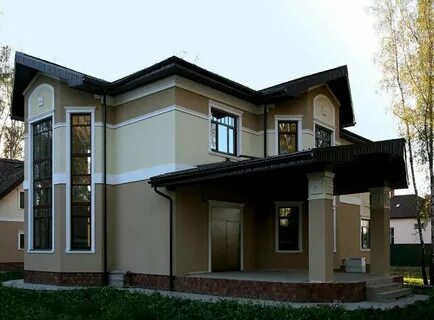 Фасад дома два цвета