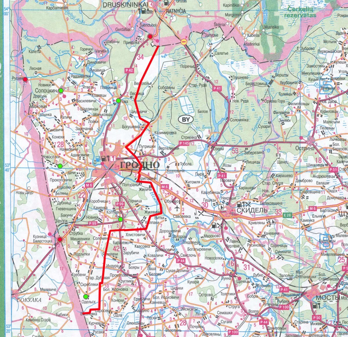 Районы г гродно. Подробная карта Гродненского района. Карта автодорог Гродненской области подробная. Карта автомобильных дорог Гродненской области. Гродненская и Брестская область на карте.