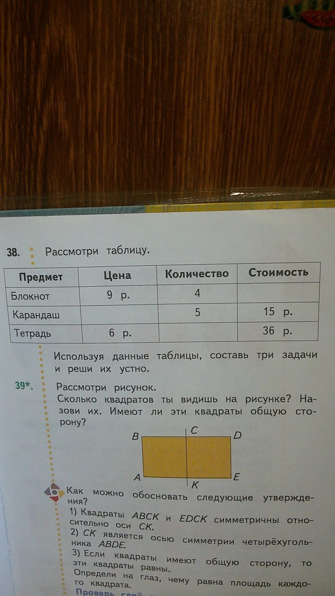 Рассмотри таблицу используя данные