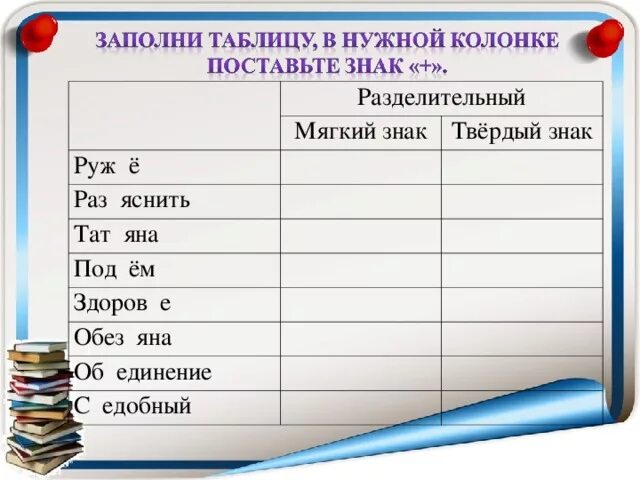 Укажите слово с разделительным мягким. Слова с разделительным мягким и твердым. Слова с разделительным мягким. Примеры с разделительным мягким знаком. Разделительный мягкий примеры слов.