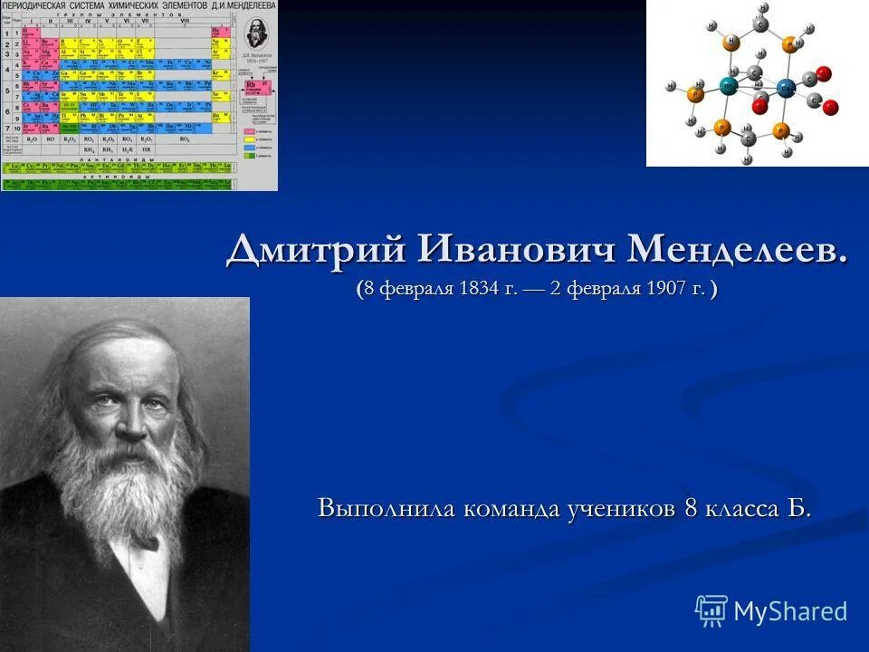 Менделеев тест групп. Дмитрия Менделеева(1834—1907). Д.И. Менделеев (1834-1907 с таблицей.