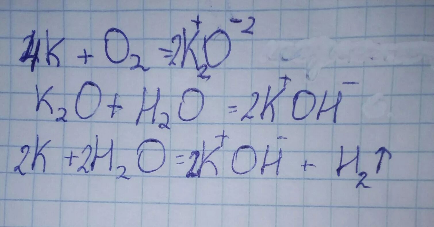 Расставить коэффициенты k2o h2o