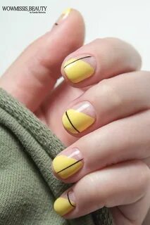 Дизайн желтых ногтей на короткие