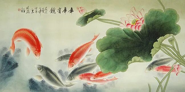 Китайские рыбки фото "Chinese fish swim, yin yang,in clear ." image created in Shedevrum