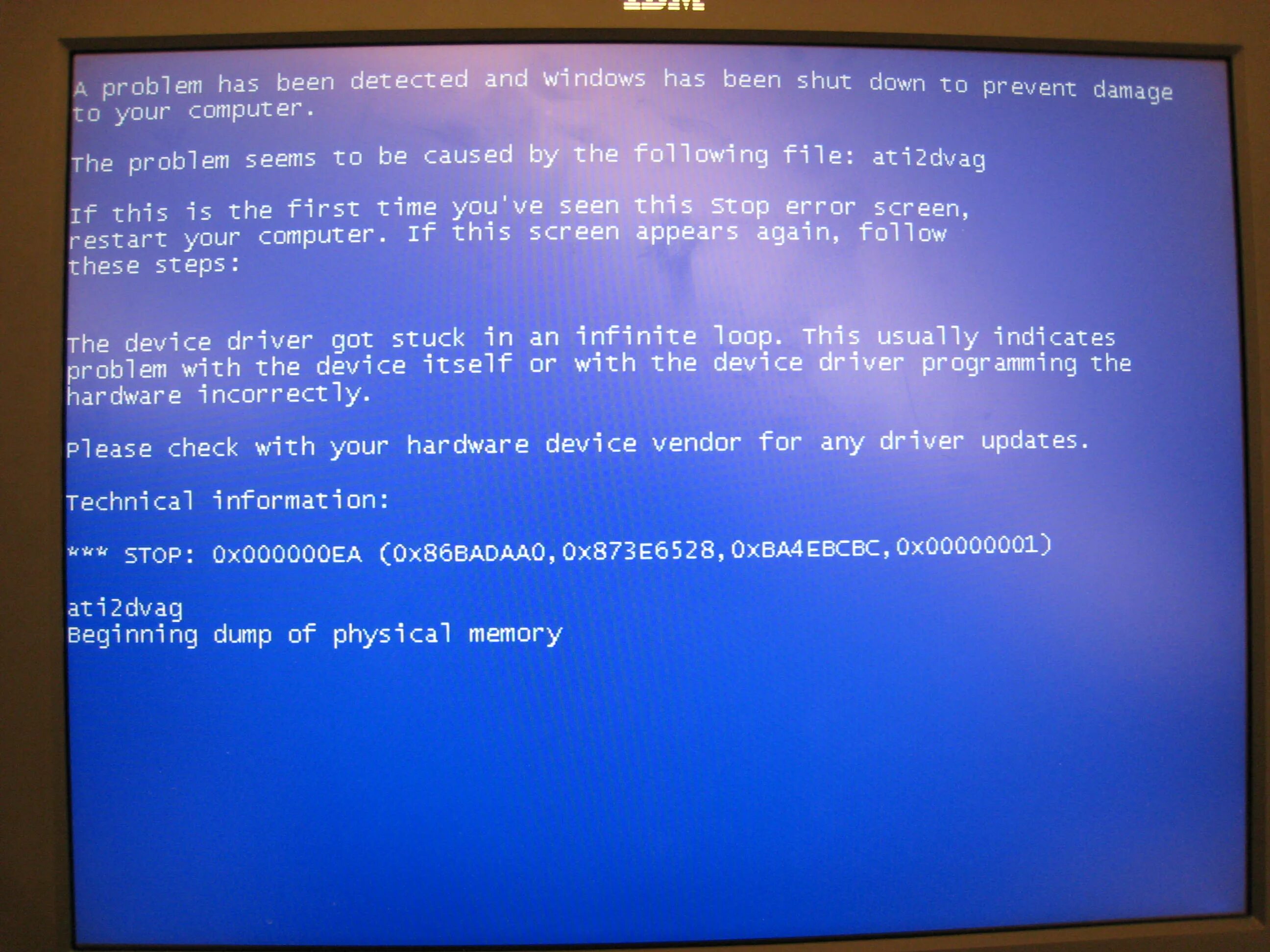 Stuck in device driver. Просто синий экран. thread stuck in device driver. при установке драйвера на видеокарту синий экран. samsung с синим экраном.